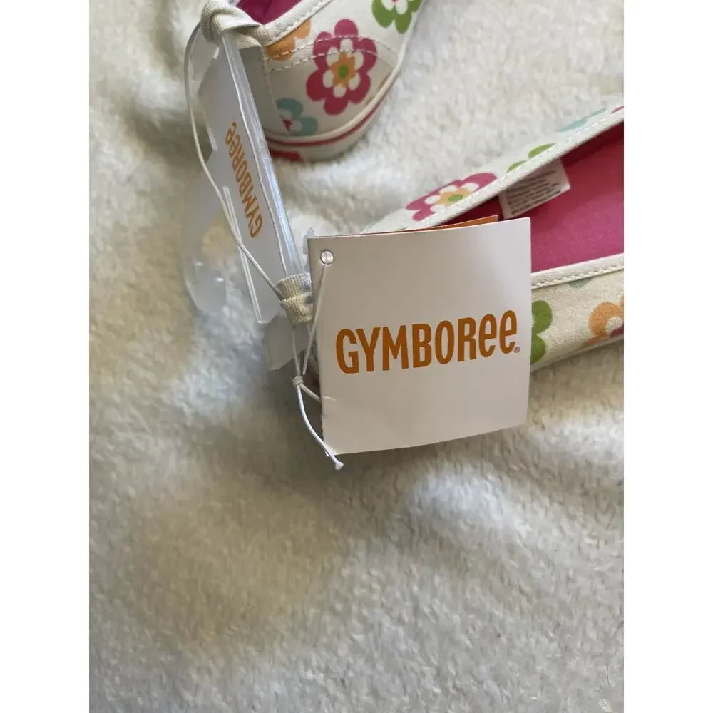 GYMBOREE Slip-on Sneakers Girl's Size 2 Youth Shoes Pink White Floral Summer NEW